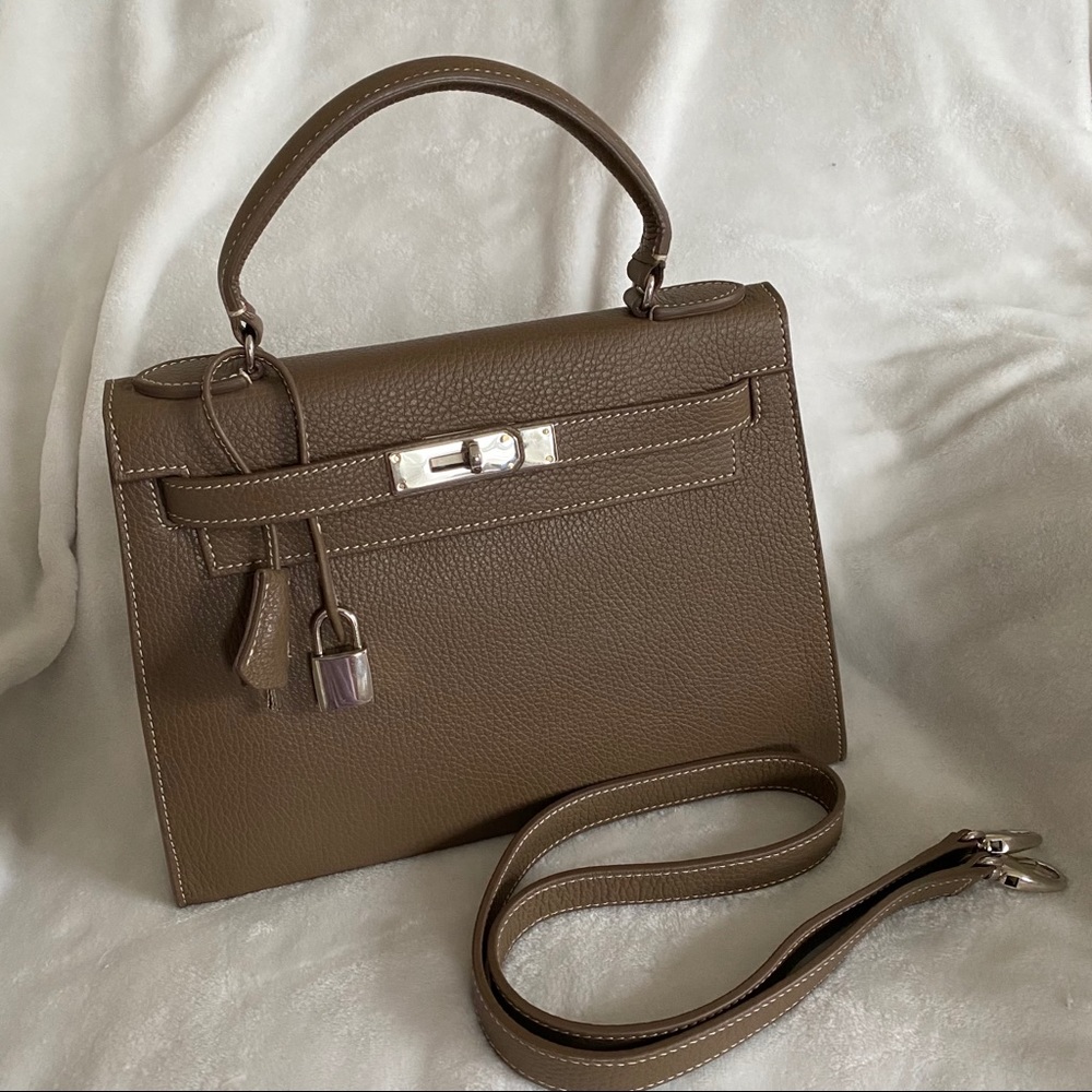 Teddy Blake Buti Eva Bag (Taupe SHW 11 inch)